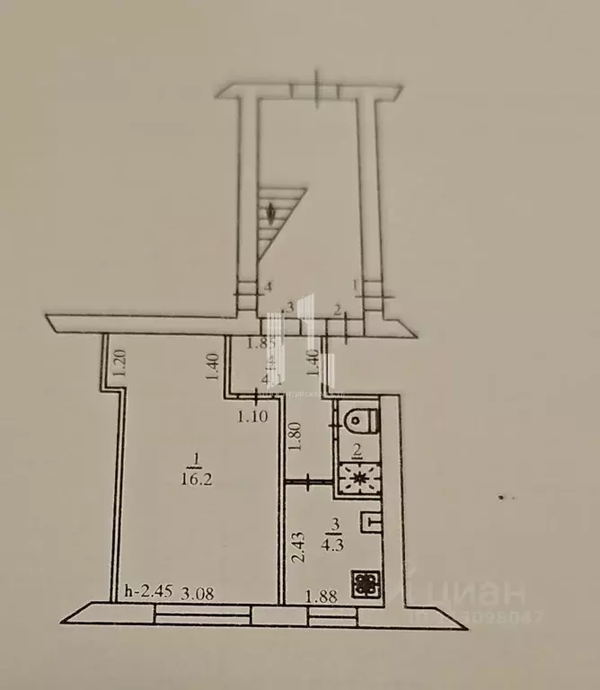 1-к кв. Краснодарский край, Новороссийск ул. Луначарского, 17 (26.3 м) - Фото 1
