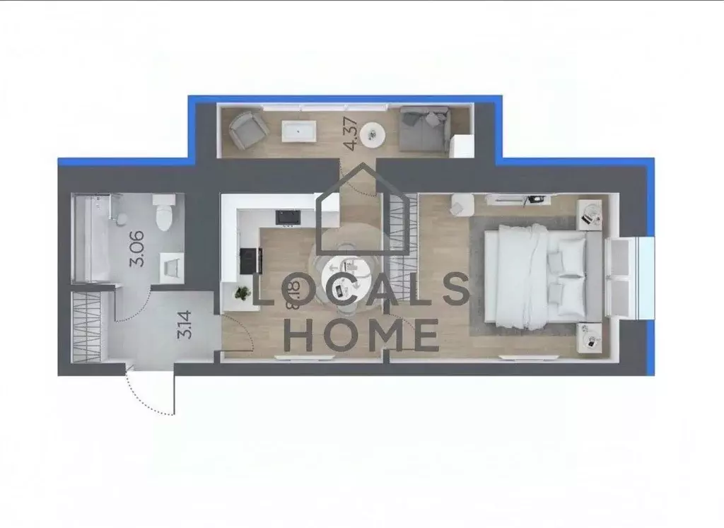 1-к кв. Рязанская область, Рязанский муниципальный округ, с. Дядьково ... - Фото 2
