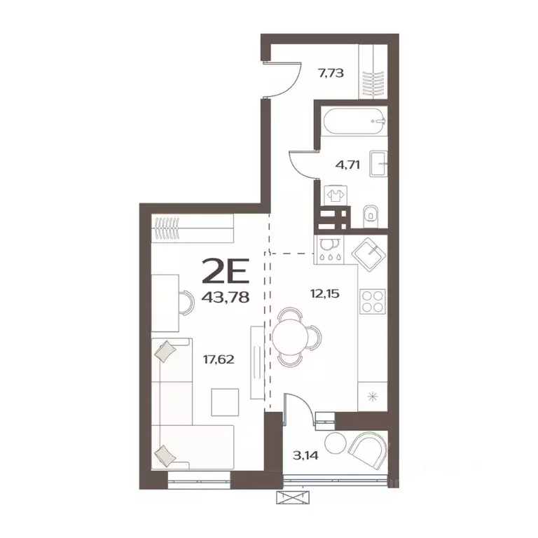 1-к кв. Приморский край, Владивосток ул. Слуцкого, 5А (43.78 м) - Фото 1