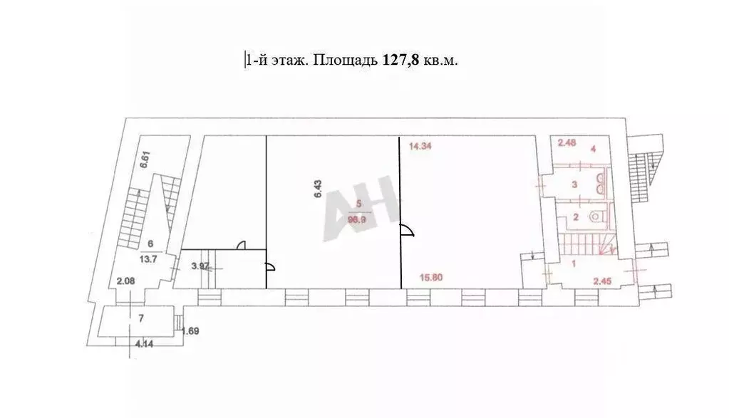 Офис в Москва Кривоарбатский пер., 13 (128 м) - Фото 2