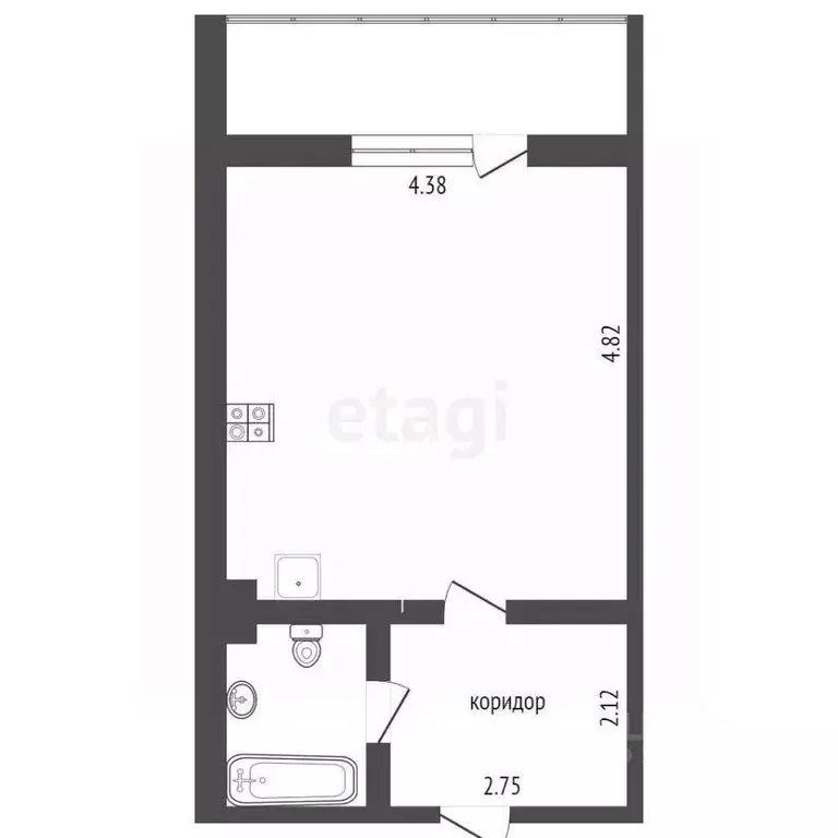 Студия Ханты-Мансийский АО, Сургут ул. Замятинская, 11/2 (30.0 м) - Фото 2