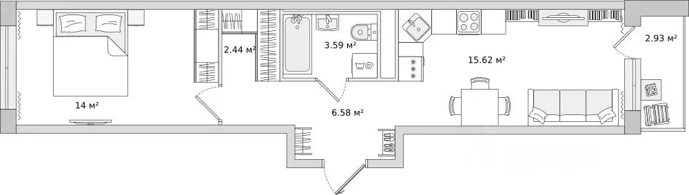 1-к кв. Ленинградская область, Всеволожский район, пос. Бугры ул. ... - Фото 1