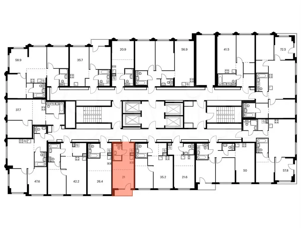 Квартира-студия, 21 м, 21/32 эт. - Фото 1