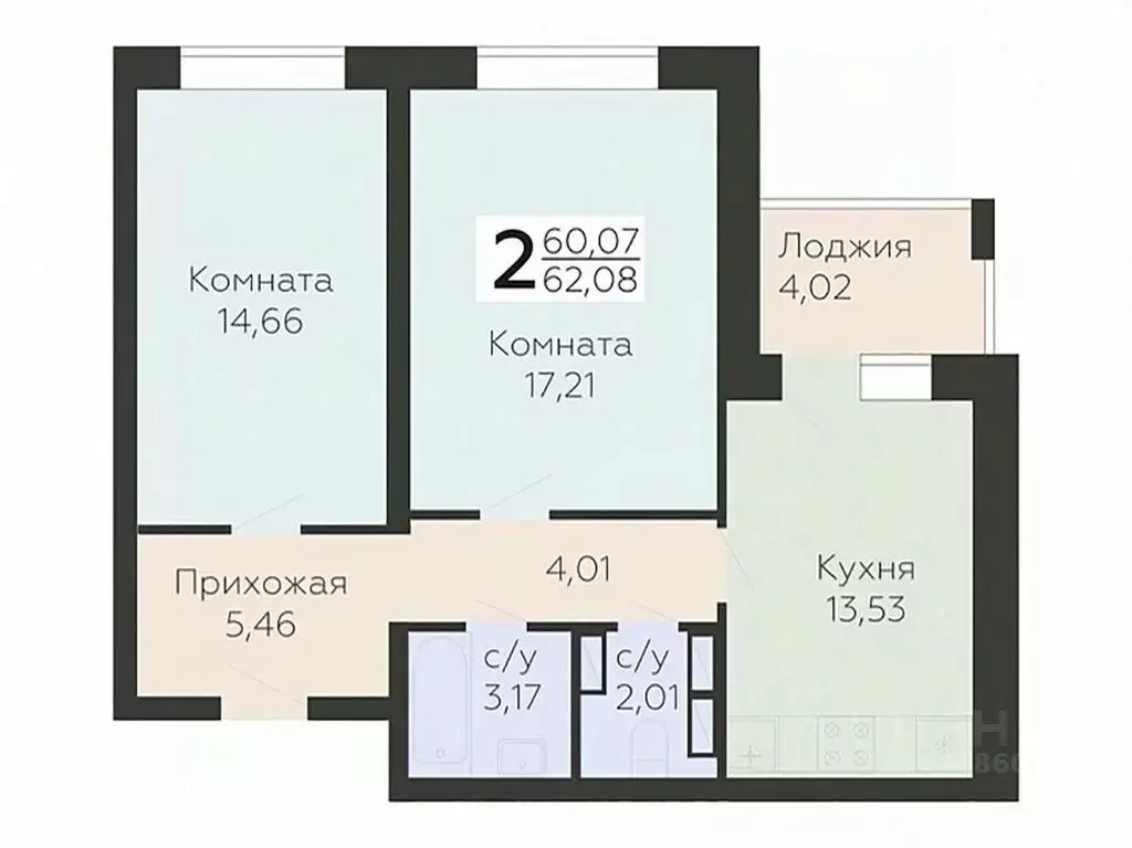 2-к кв. Орловская область, Орел ул. Панчука, 83Б (62.08 м) - Фото 0