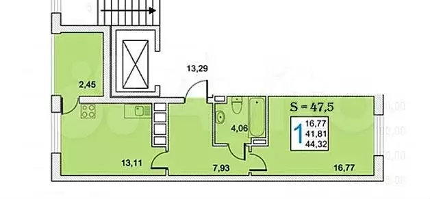 1-к. квартира, 48 м, 7/9 эт. - Фото 0