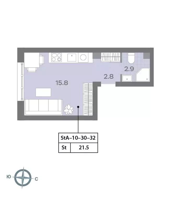 Квартира-студия: Москва, Ильменский проезд, 4к1 (21.5 м) - Фото 1