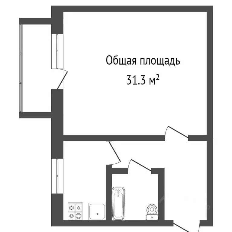 1-к кв. Пермский край, Пермь ул. Газеты Звезда, 67 (30.0 м) - Фото 2
