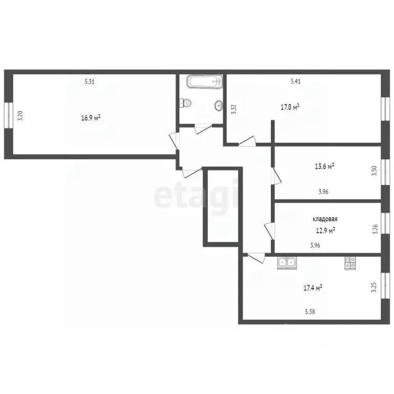 3-к кв. Московская область, Химки Кольцевая ул., 2 (99.1 м) - Фото 1