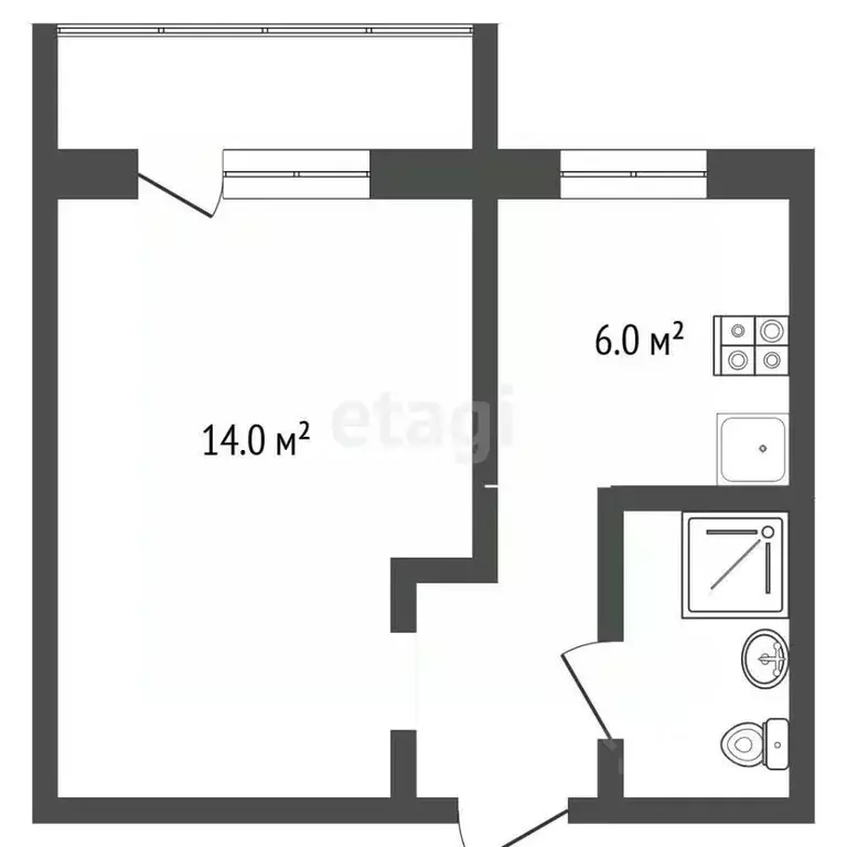 1-к кв. Костромская область, Кострома Профсоюзная ул., 34 (21.9 м) - Фото 1