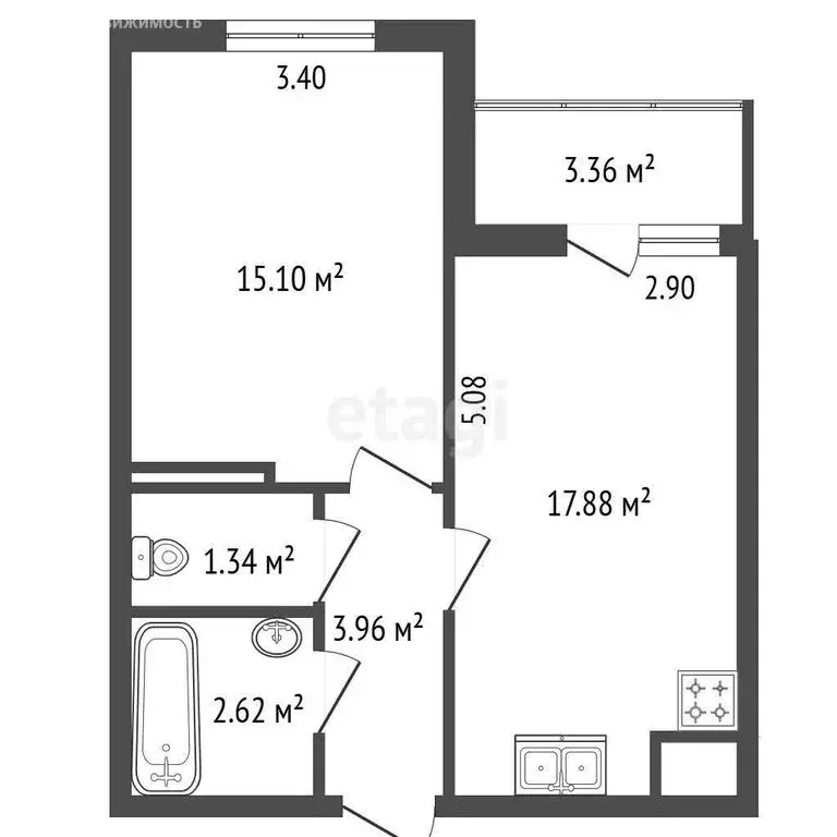 1-комнатная квартира: Мурино, улица Шувалова, 32 (42 м) - Фото 0