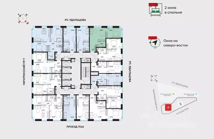 2-к кв. Москва Инноватор жилой комплекс, кА (46.0 м) - Фото 1