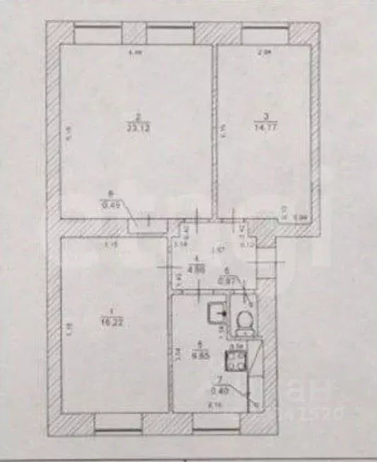 3-к кв. Ульяновская область, Ульяновск ул. Советской Армии, 7 (67.2 м) - Фото 2