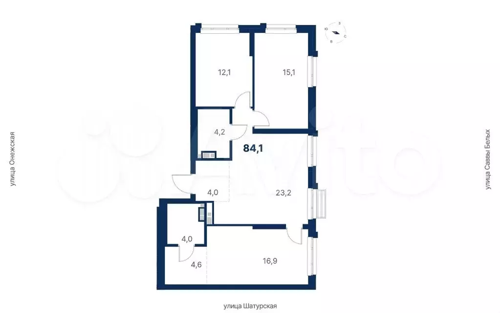 3-к. квартира, 84,1 м, 7/32 эт. - Фото 0