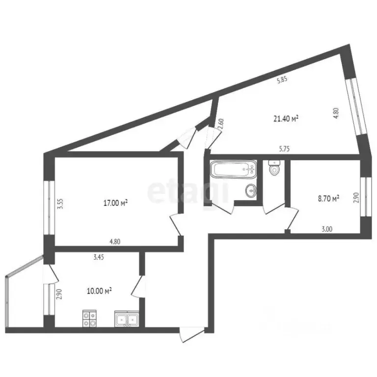 3-к кв. Ханты-Мансийский АО, Лянтор Сургутский район, 4-й мкр, 10 ... - Фото 2