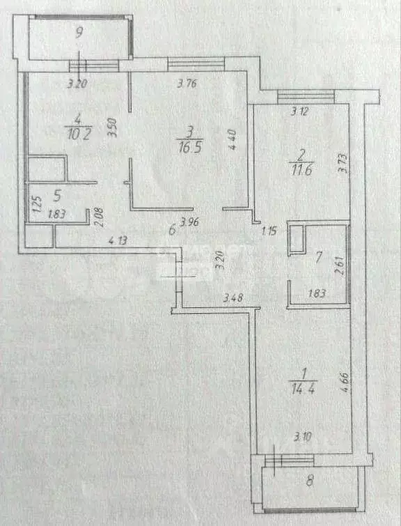 3-к кв. Московская область, Красногорск бул. Космонавтов, 7 (80.0 м) - Фото 1