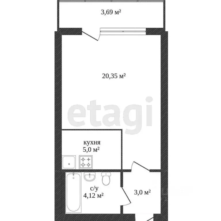 Студия Новосибирская область, Новосибирск ул. Дмитрия Шмонина, 6 (21.0 ... - Фото 1
