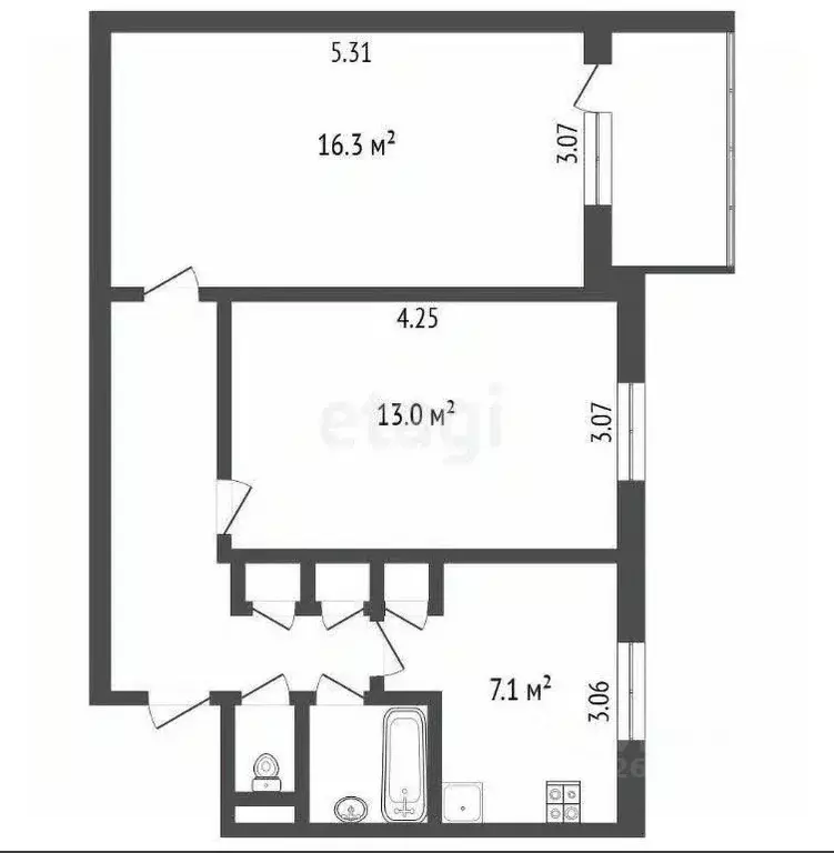 2-к кв. Москва ул. Яблочкова, 29 (47.6 м) - Фото 2