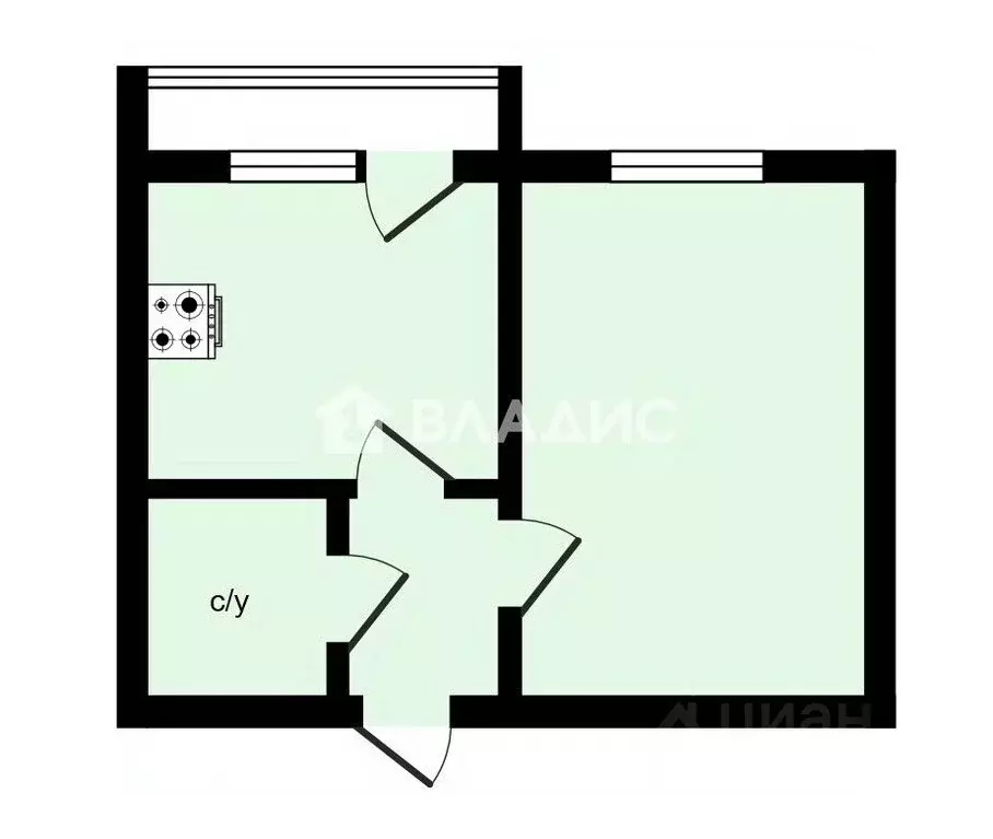 1-к кв. Владимирская область, Владимир ул. Родионовка, 6А (34.9 м) - Фото 2