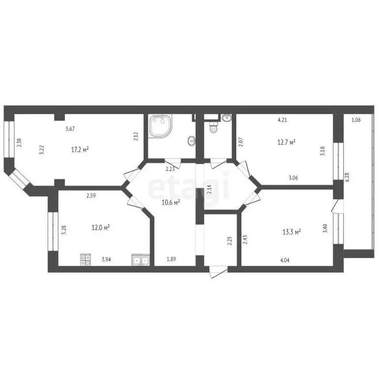 3-к кв. Тюменская область, Тюмень ул. Мельникайте, 71 (80.0 м) - Фото 1