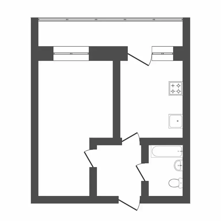 1-комнатная квартира: Тюмень, улица Бирюзова, 6Б (33 м) - Фото 1
