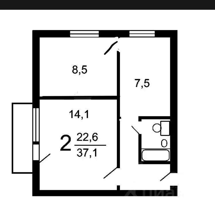 2-к кв. Москва проезд Шокальского, 23 (38.0 м) - Фото 1