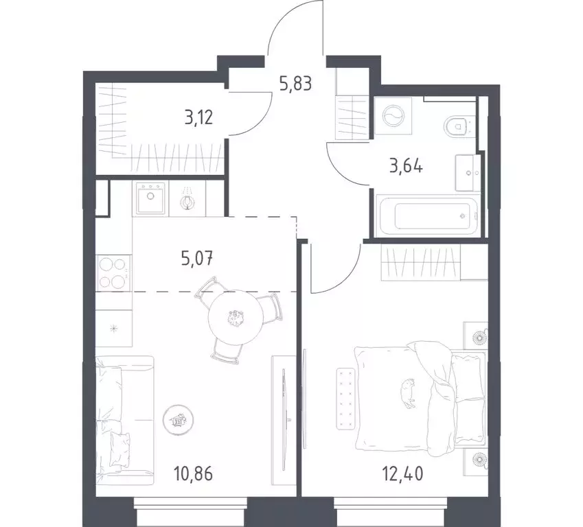 1-комнатная квартира: посёлок городского типа Заречье, ЖК Заречье ... - Фото 1