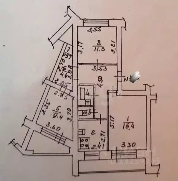 3-к кв. Липецкая область, Липецк Юношеская ул., 18 (61.1 м) - Фото 1