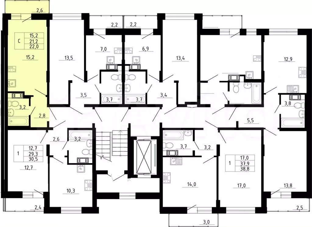 Квартира-студия, 21,2 м, 7/8 эт. - Фото 0