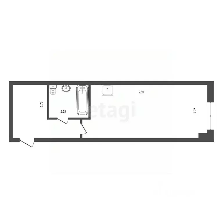 1-к кв. Красноярский край, Красноярск ул. Вильского, 16 (31.5 м) - Фото 2