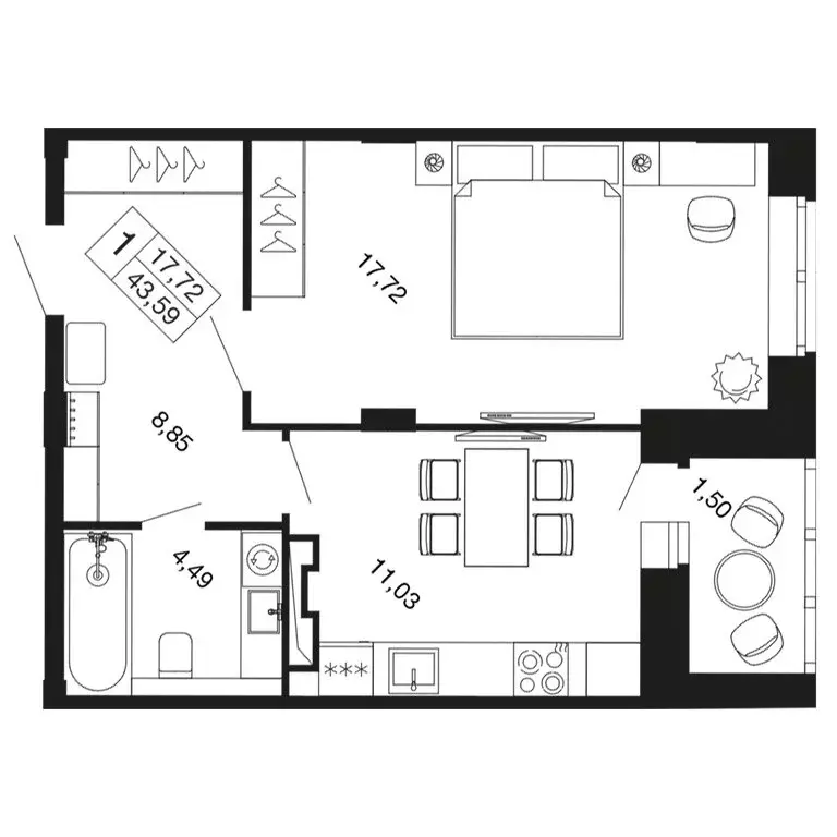 1-комнатная квартира: Апрелевка, жилой комплекс Времена Года, к11 ... - Фото 1