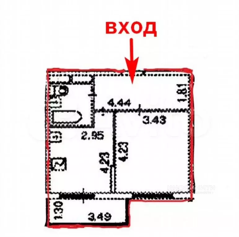 1-к. квартира, 41,9 м, 14/16 эт. - Фото 0