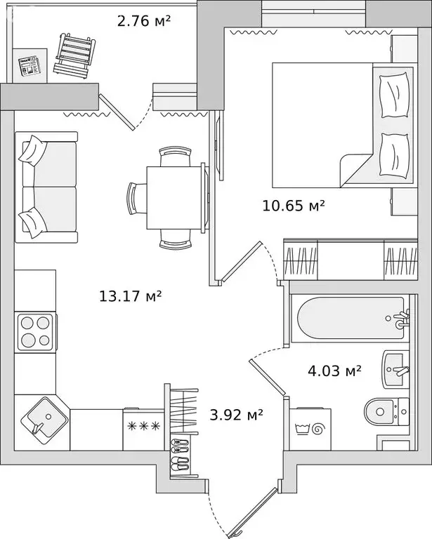 1-комнатная квартира: Бугры, Тихая улица, 9к5 (30.3 м) - Фото 0