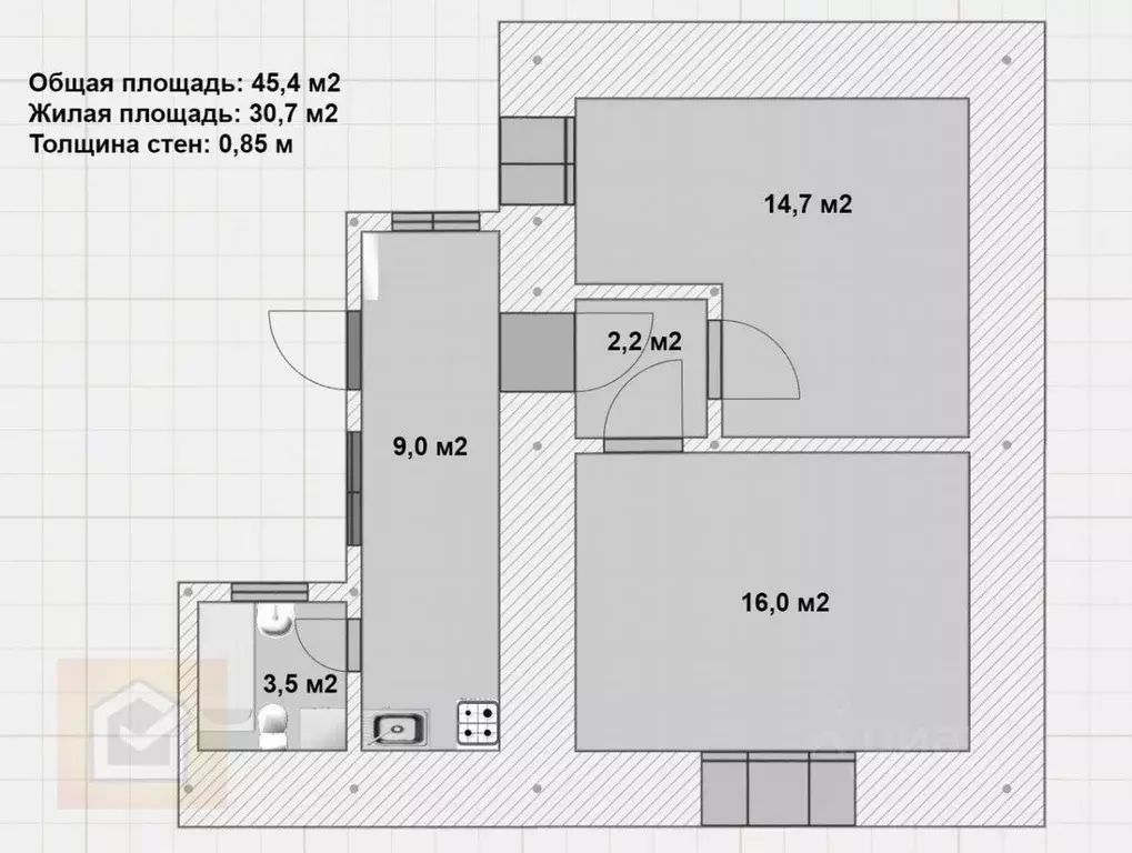 Дом в Севастополь ул. Частника, 75 (45 м) - Фото 0