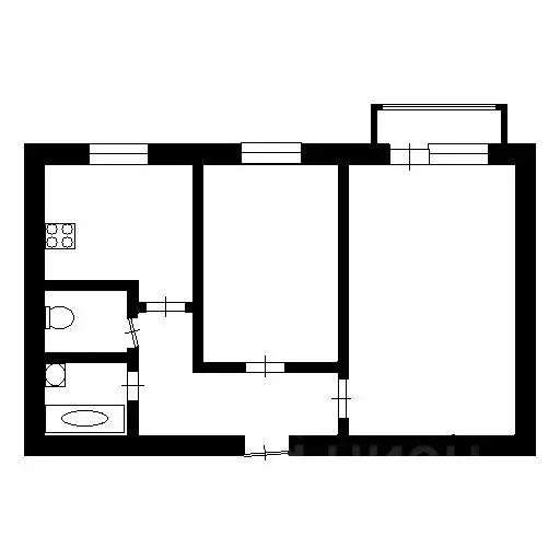2-к кв. Татарстан, Нижнекамск ул. Юности, 21В (43.5 м) - Фото 1