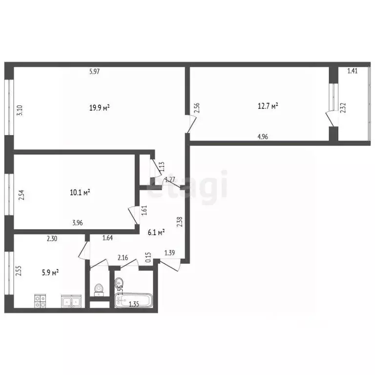 3-к кв. Московская область, Дмитров ул. Космонавтов, 36 (59.0 м) - Фото 1