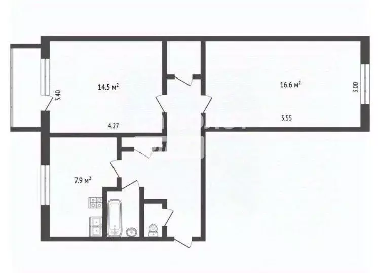 2-к кв. Москва Тайнинская ул., 16К2 (53.4 м) - Фото 2