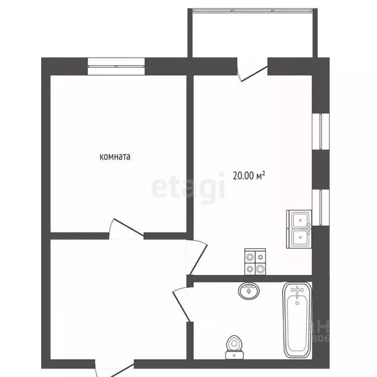 1-к кв. Крым, Саки ул. Курортная (49.4 м) - Фото 2