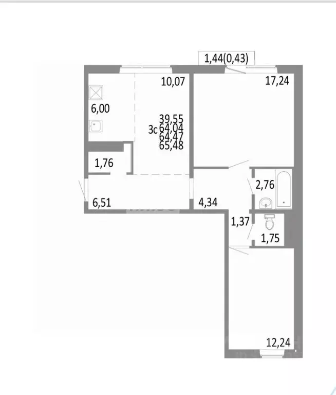 3-к кв. Челябинская область, Челябинск Нефтебазовая ул., 1-15 (64.0 м) - Фото 2