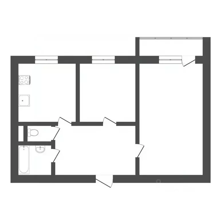 2-к кв. Тюменская область, Тюмень ул. Мельникайте, 127а (50.4 м) - Фото 2