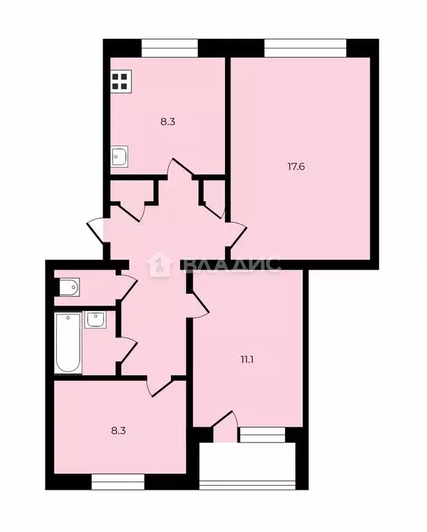3-комнатная квартира: Вологда, улица Панкратова, 46 (59.6 м) - Фото 1