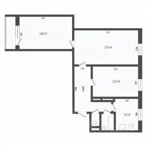 3-к кв. Ямало-Ненецкий АО, Новый Уренгой 2-й мкр, ул. ... - Фото 2