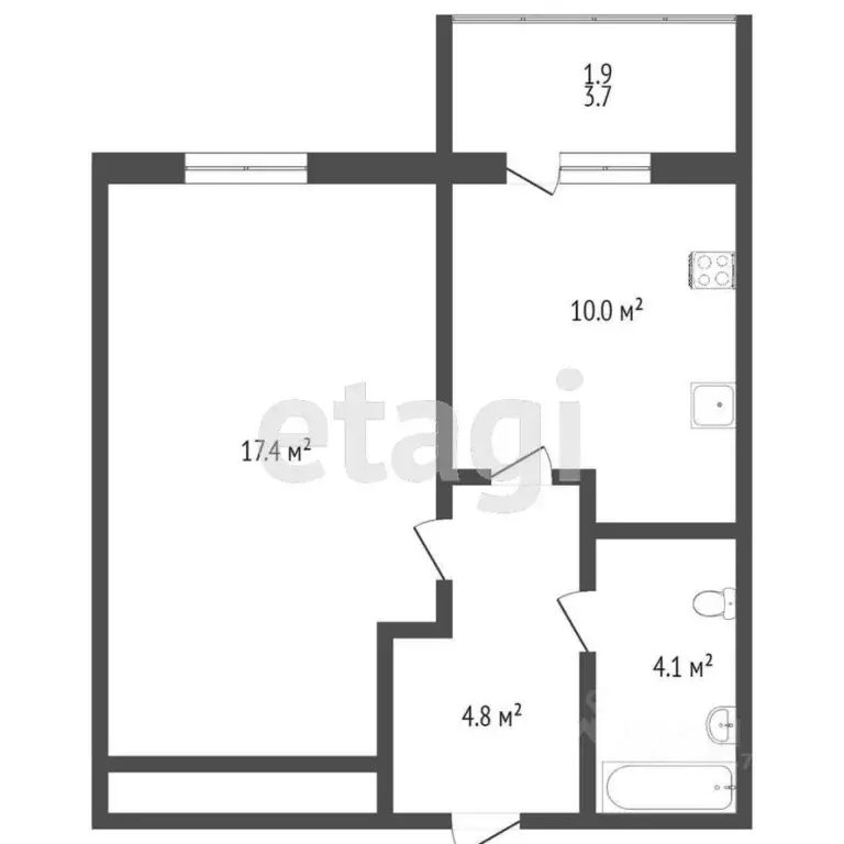 1-к кв. Крым, Симферопольский район, с. Мирное ул. Крымской Весны ... - Фото 2