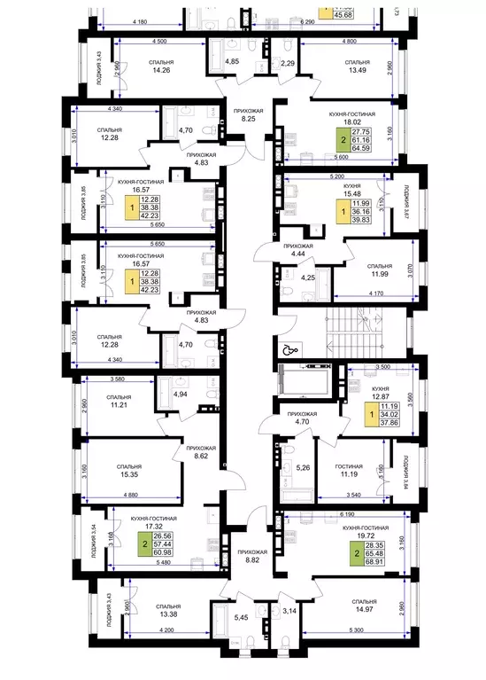 1-к кв. Калининградская область, Гурьевск Включи жилой комплекс (42.23 ... - Фото 1