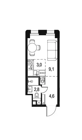 Продаётся квартира-студия, 19.5 м - Фото 0