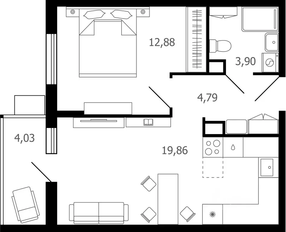 2-к кв. Московская область, Раменское ул. Семейная, 7 (42.6 м) - Фото 0