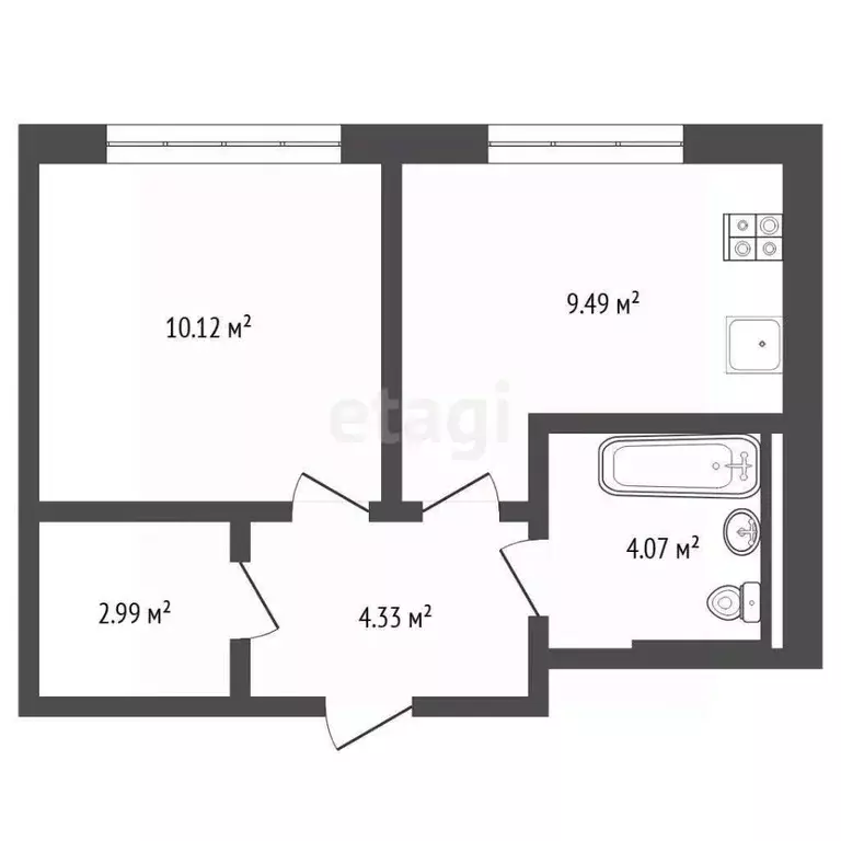 1-к кв. Тюменская область, Тюмень Чаркова 72 жилой комплекс, 2.1 (31.0 ... - Фото 1