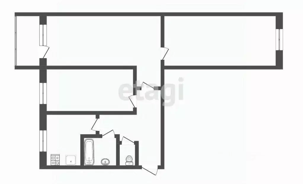 3-к кв. Костромская область, Кострома Костромская ул., 80 (56.6 м) - Фото 1