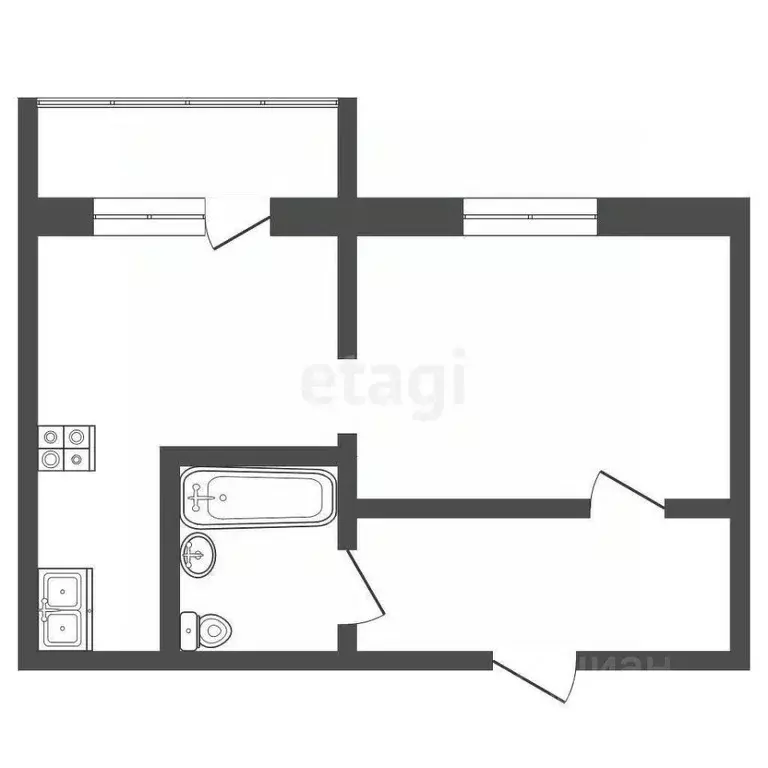 1-к кв. Крым, Сакский район, с. Штормовое ул. Ленина, 11 (28.5 м) - Фото 2