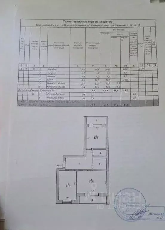 2-к кв. Белгородская область, Белгородский район, Северный городское ... - Фото 1