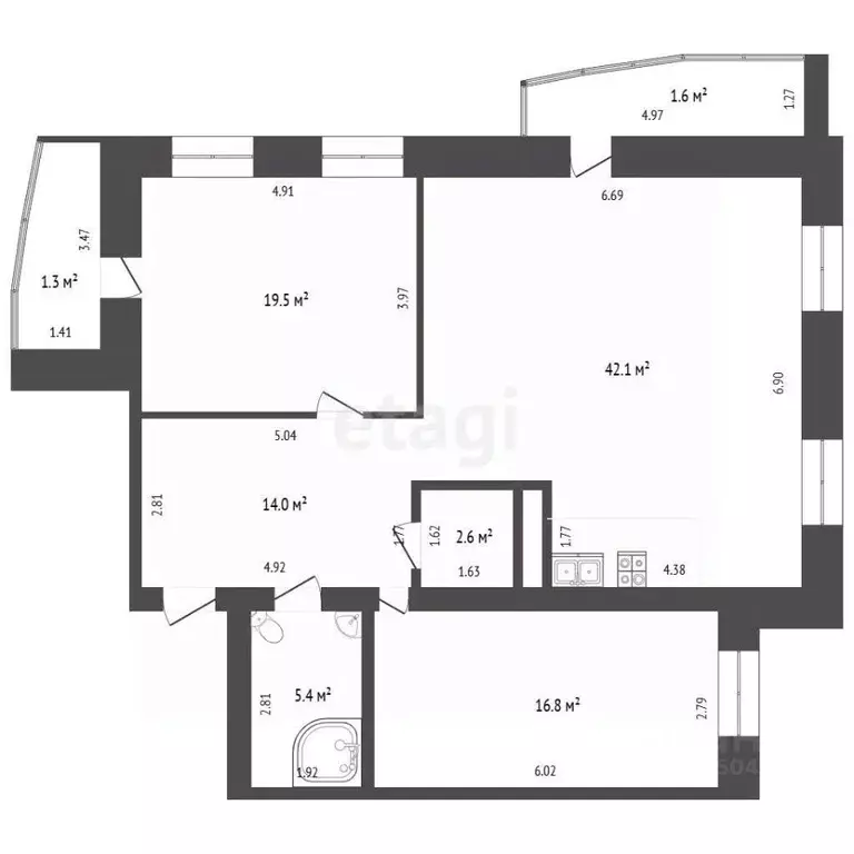 3-к кв. Забайкальский край, Чита ул. Федора Гладкова, 8А (100.4 м) - Фото 2